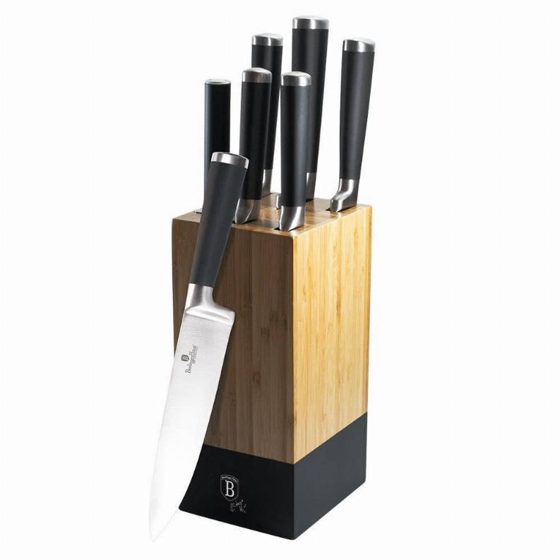 7-Piece Knife Set w/ Bamboo Stand Black Collection