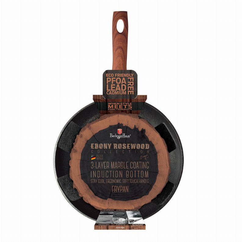 High End Stylish Frypan 10 1/4" w/ Protector-Ebony Rosewood