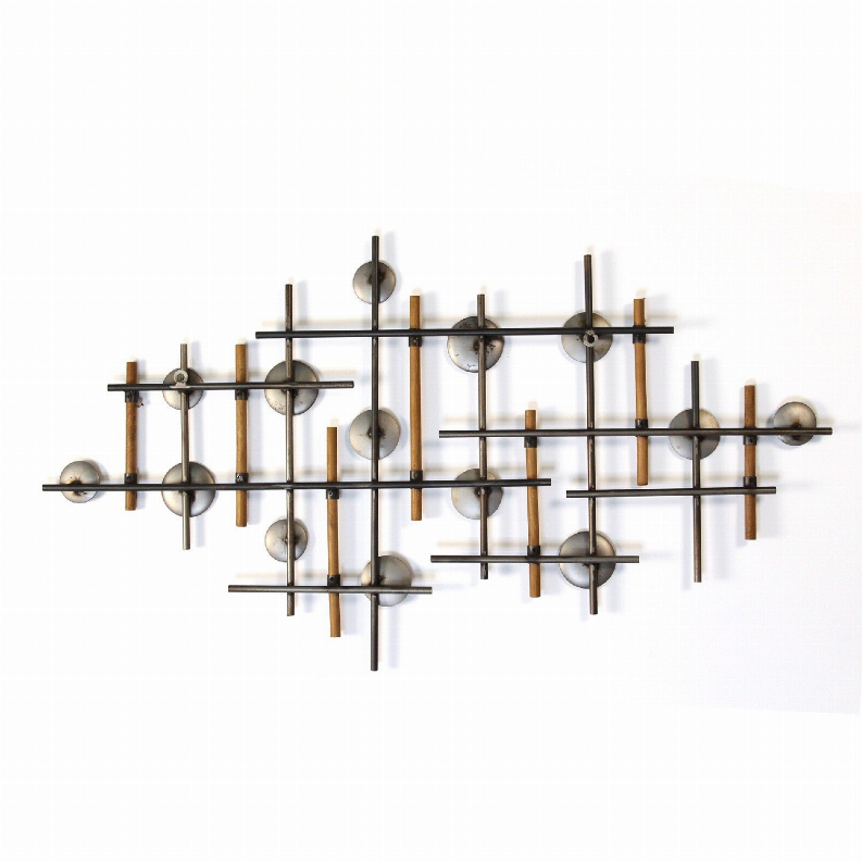 Metal and Wood Wall Sculpture
