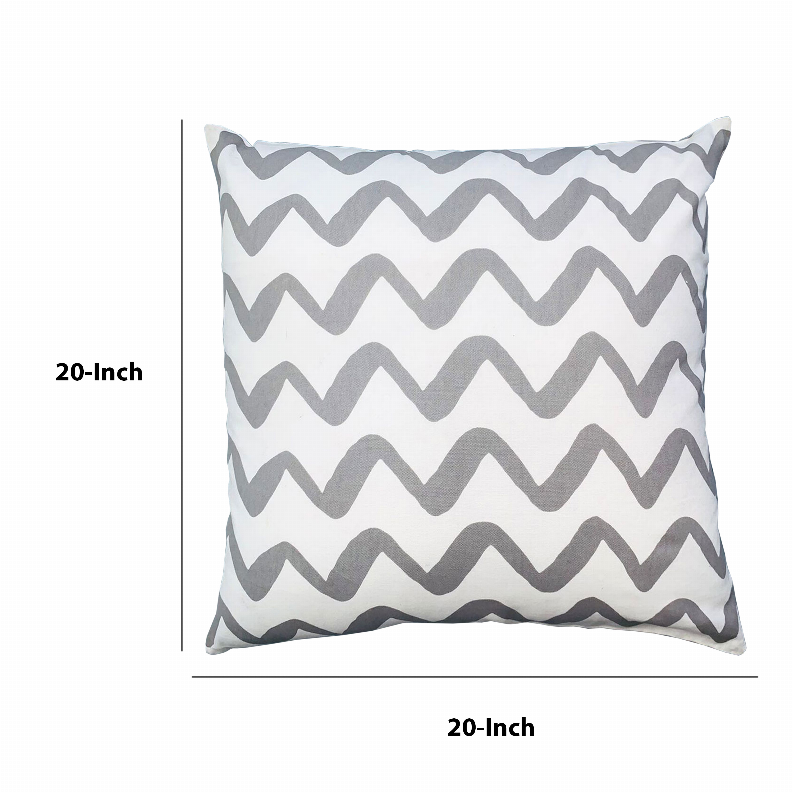 20 x 20 Modern Square Cotton Accent Throw Pillow, Classic Block Stripes, Black, White