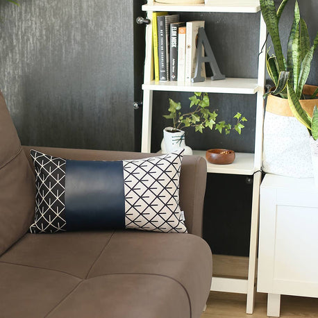 Bohemian Vegan Faux Leather Throw Pillow Covers
