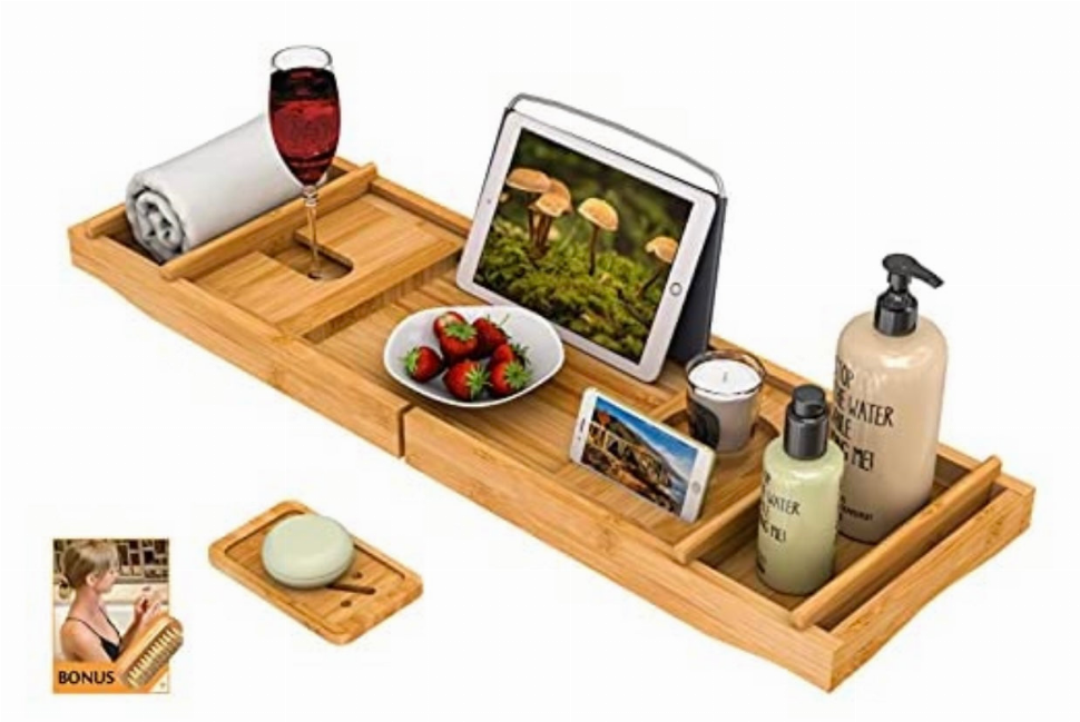 Luxury Extendable Bamboo Bath Tray