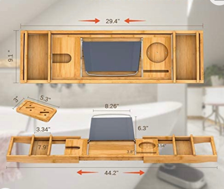 Luxury Extendable Bamboo Bath Tray