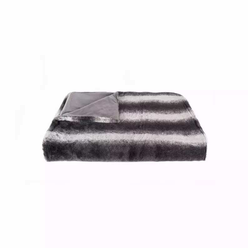 50" x 60" Irving Charcoal/White Fur - Throw