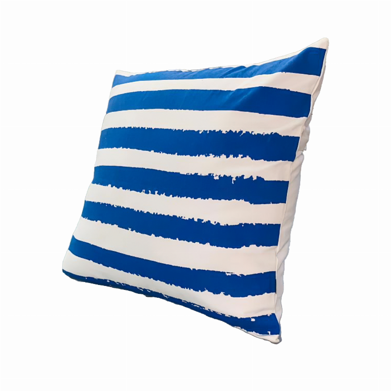 20 x 20 Modern Square Cotton Accent Throw Pillow, Classic Block Stripes, Black, White