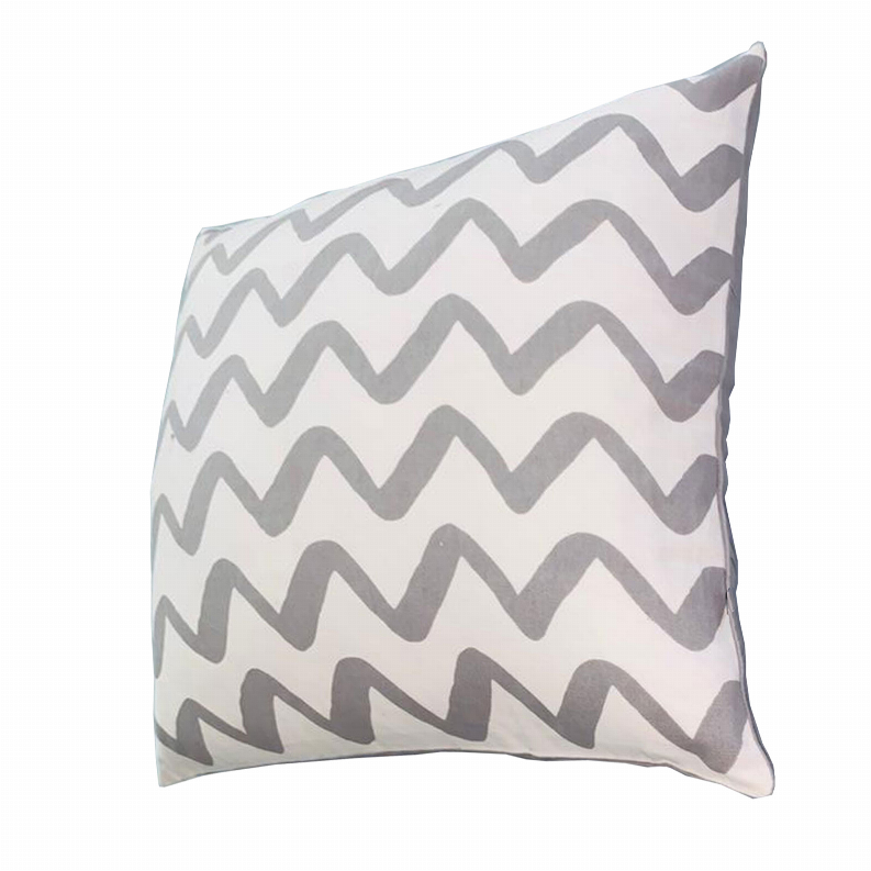 20 x 20 Modern Square Cotton Accent Throw Pillow, Classic Block Stripes, Black, White