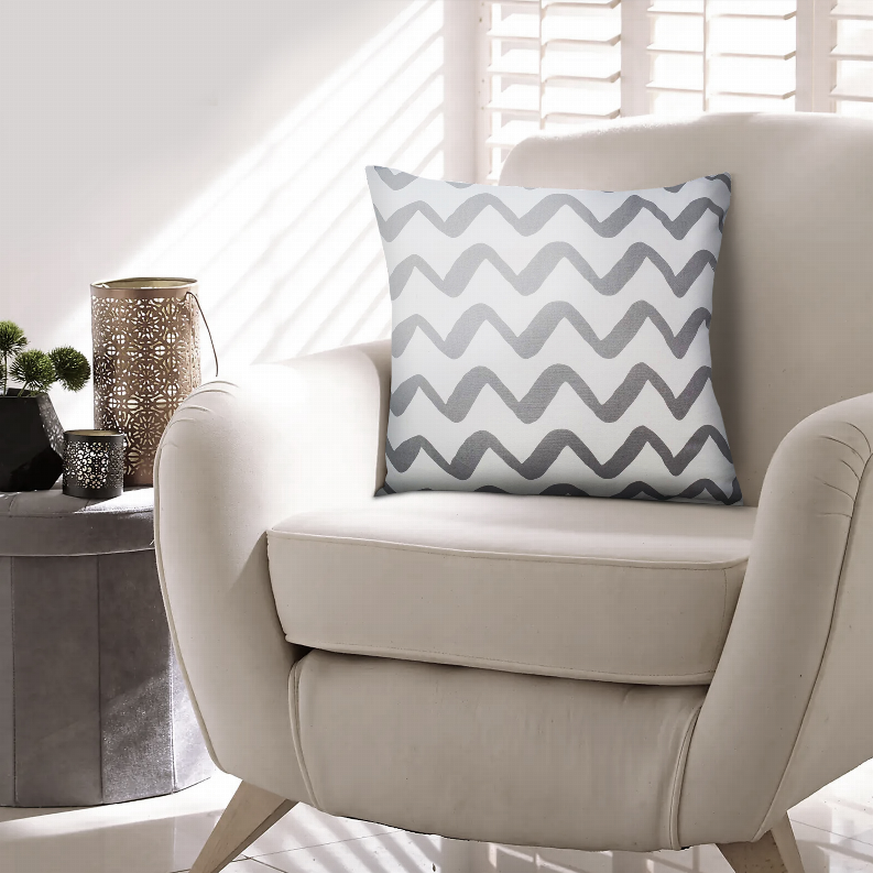 20 x 20 Modern Square Cotton Accent Throw Pillow, Classic Block Stripes, Black, White