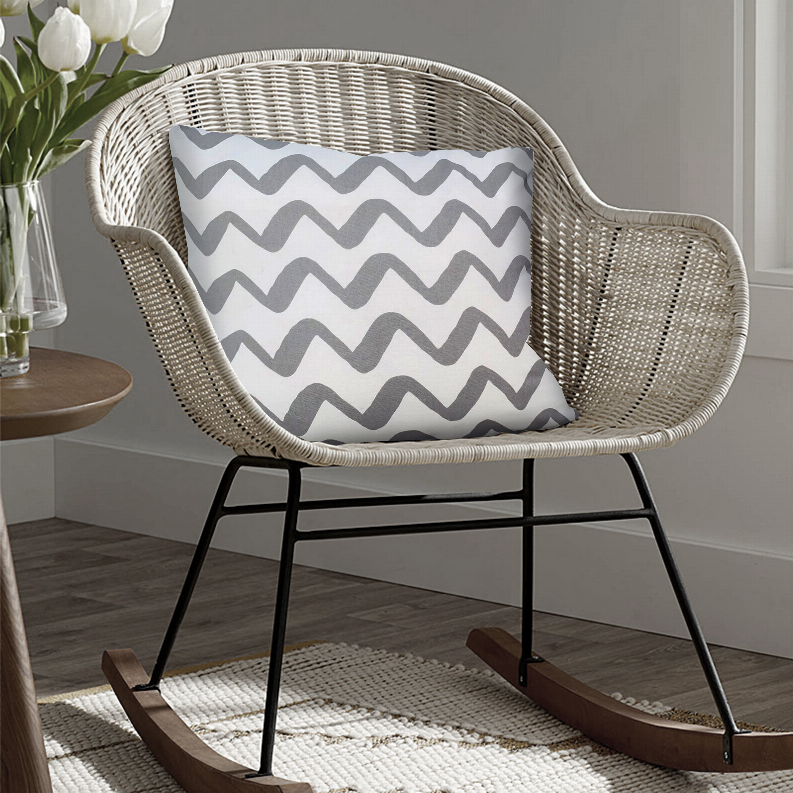 20 x 20 Modern Square Cotton Accent Throw Pillow, Classic Block Stripes, Black, White