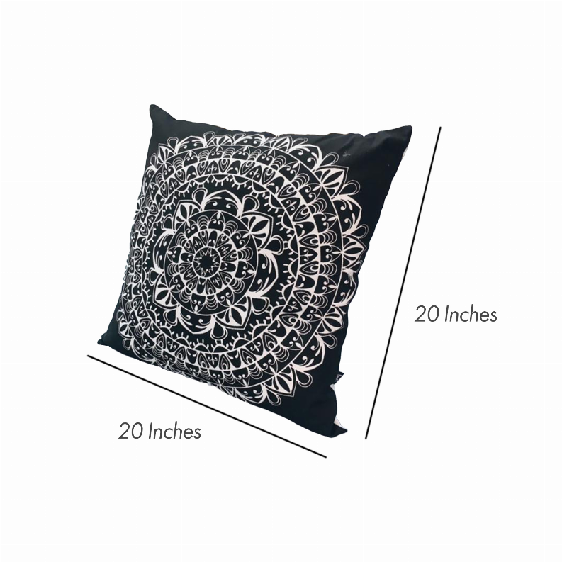 20 x 20 Modern Square Cotton Accent Throw Pillow, Classic Block Stripes, Black, White