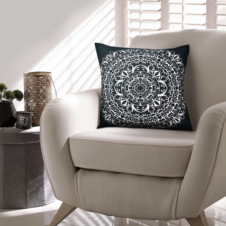 20 x 20 Modern Square Cotton Accent Throw Pillow, Classic Block Stripes, Black, White