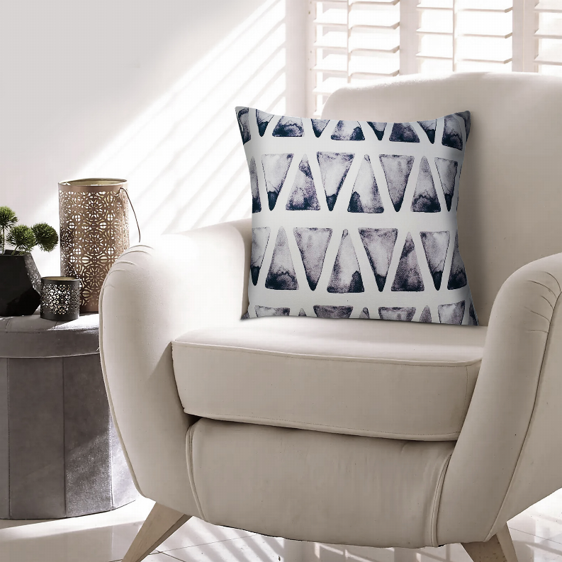 20 x 20 Modern Square Cotton Accent Throw Pillow, Classic Block Stripes, Black, White