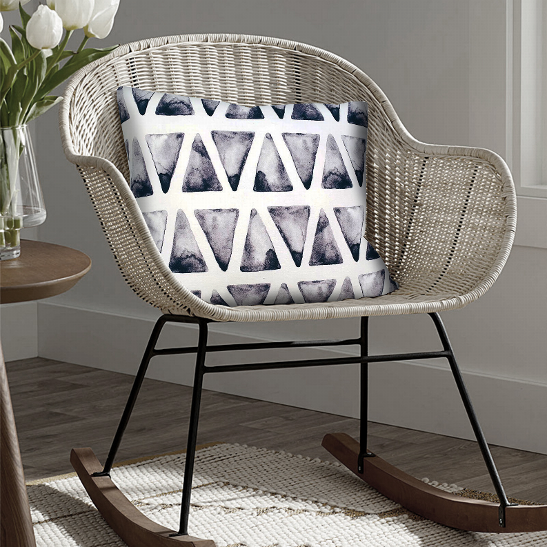 20 x 20 Modern Square Cotton Accent Throw Pillow, Classic Block Stripes, Black, White